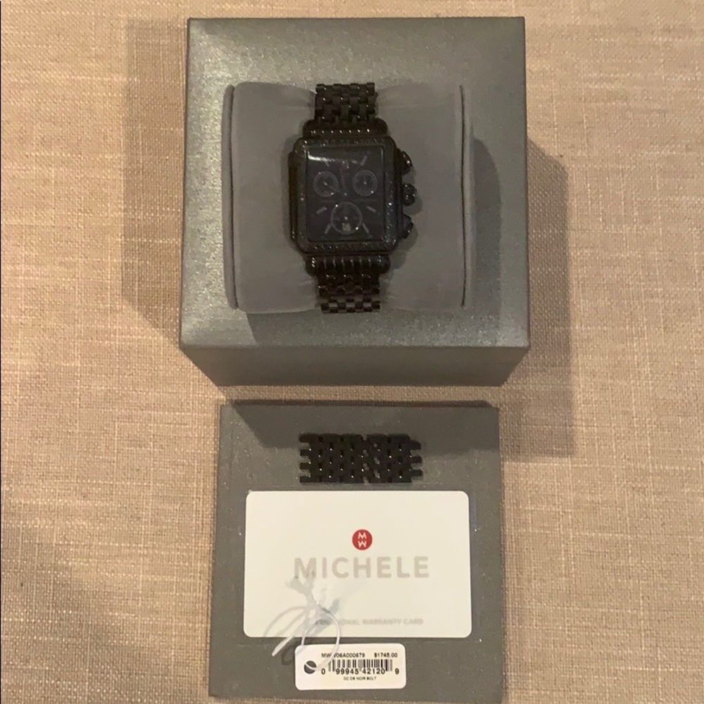 Michele Black Diamond Watch